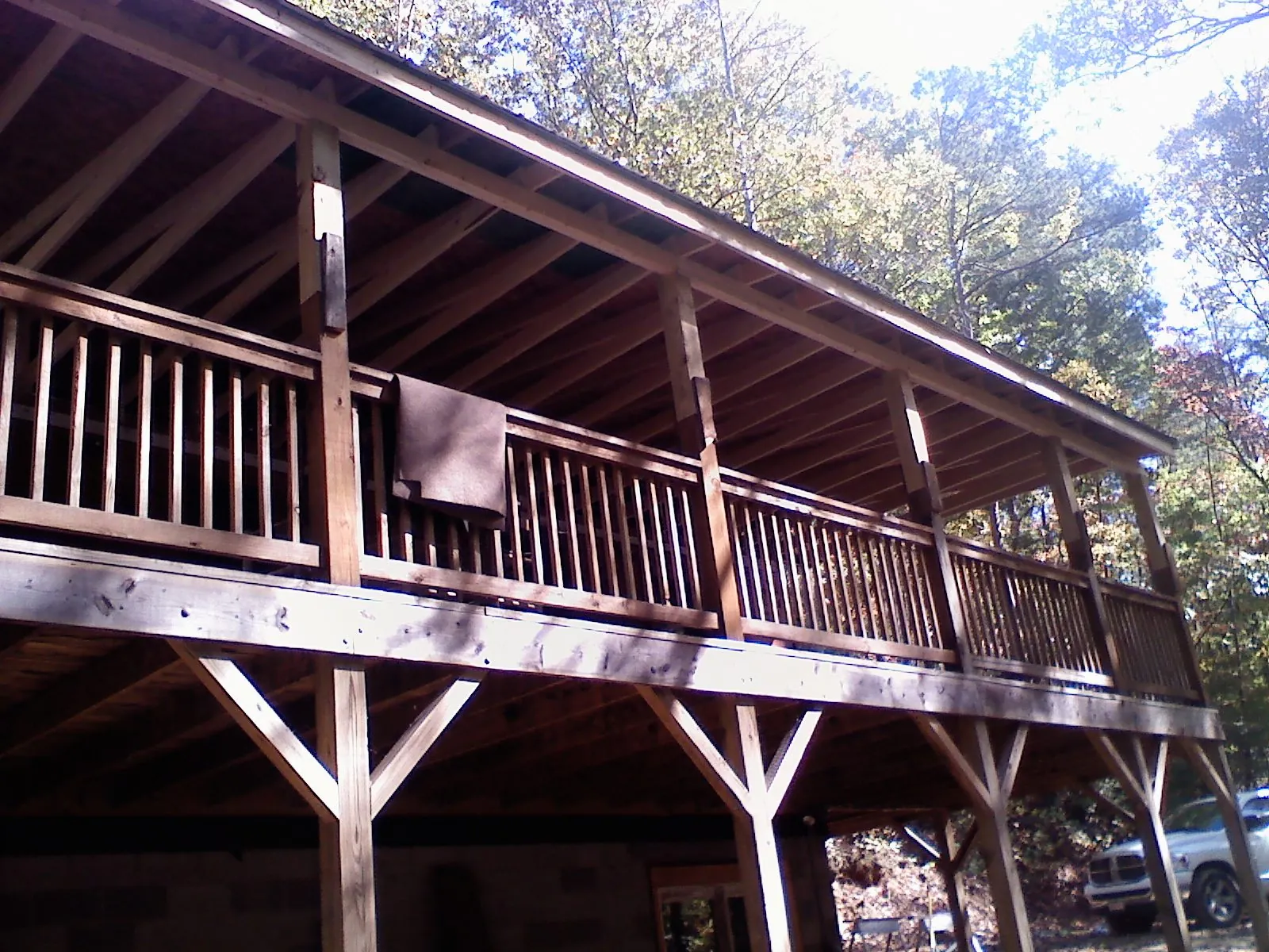 Timber framing under a new elevated porch and deck — Roof Leak Repair in Braddyville by Roofing Brothers